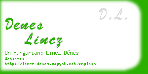 denes lincz business card
