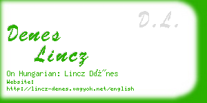 denes lincz business card